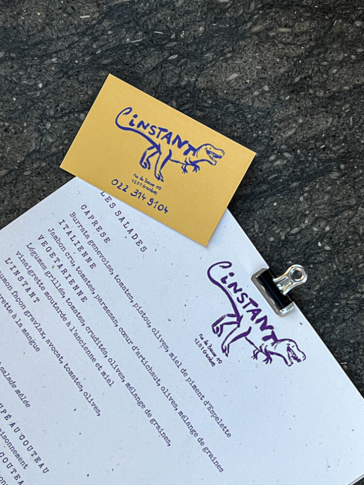 Graphic menu design in a low-budget restaurant.