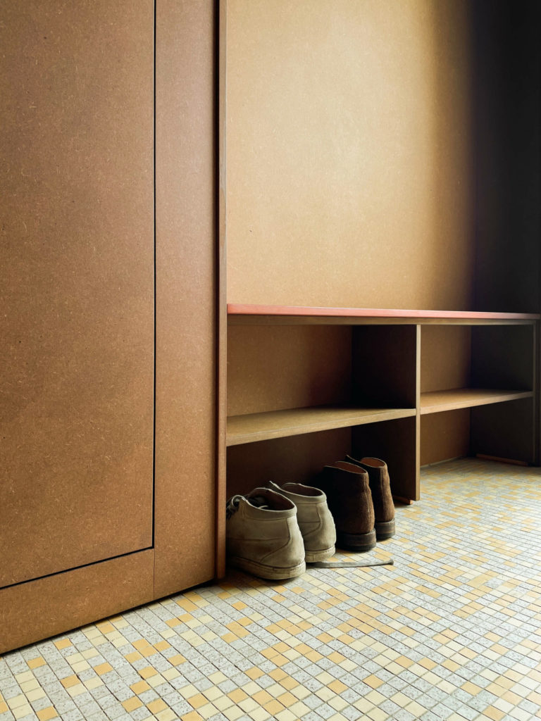 Vintage-style entrance refurbishment in apartment.