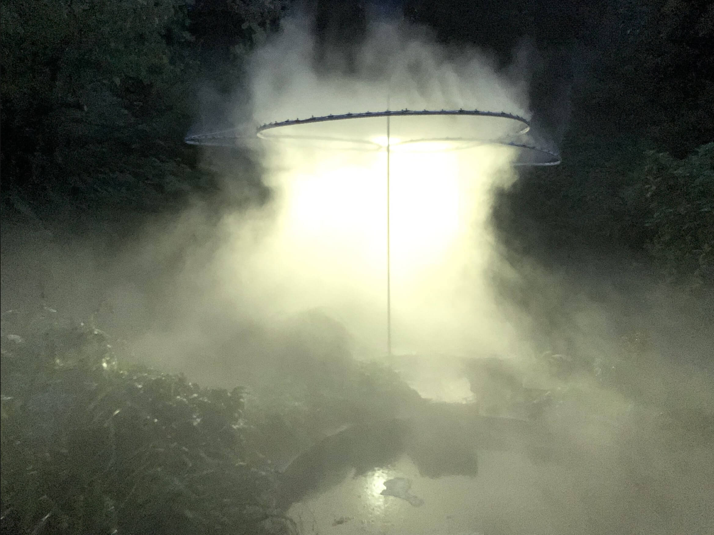 Motion design at Zurich's cloud mist architecture installation.