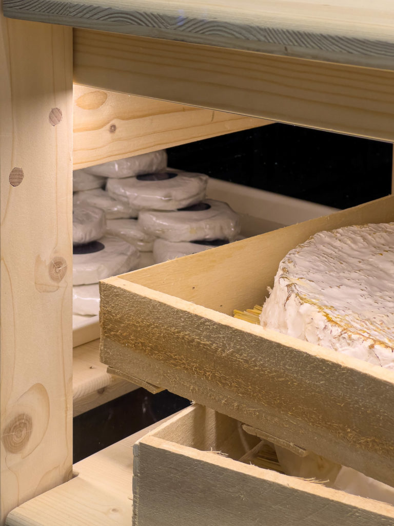 Pine Wood Detail in Ferus Geneva Cheese Shop Design