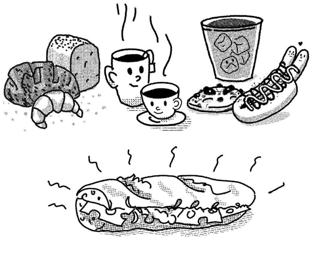 Artistic Graphics in Pastel-Themed Swiss Bakery Design