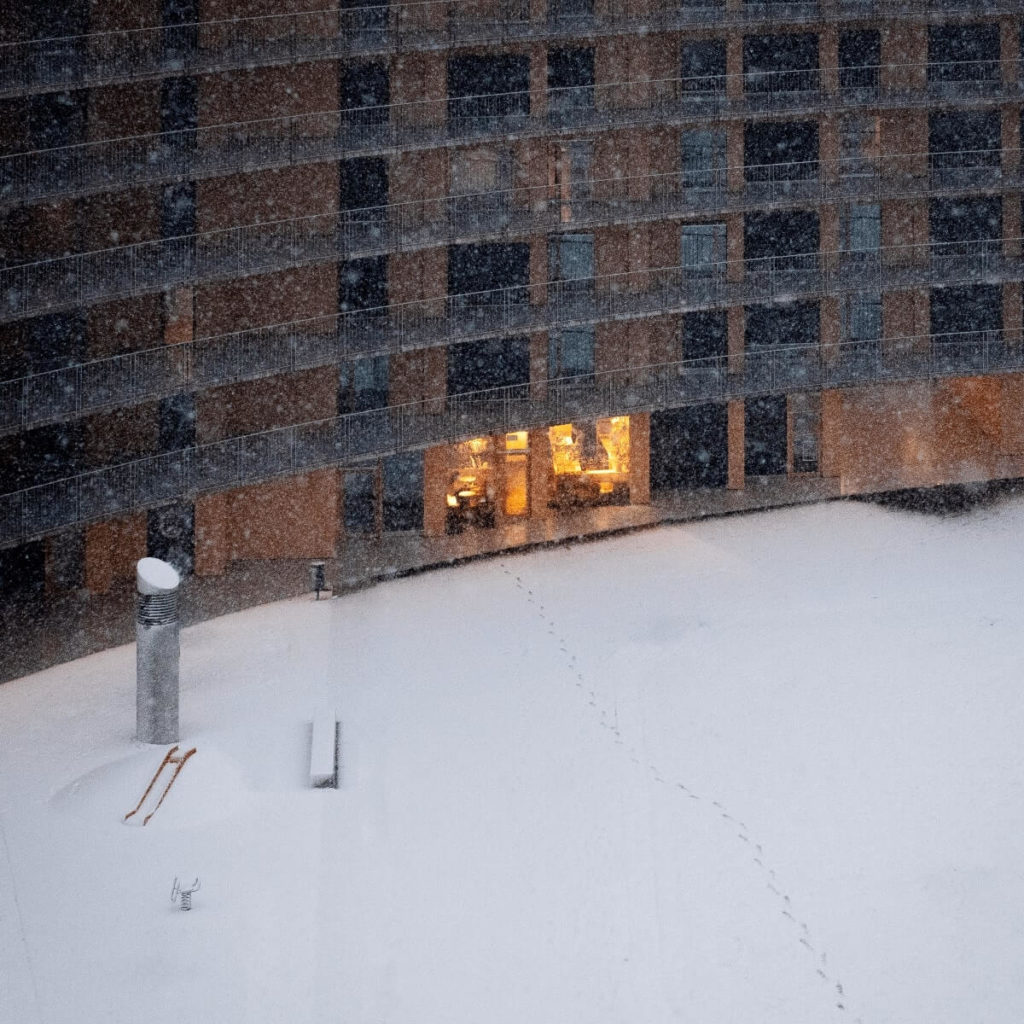 Enchanting Snow Vortex at Swiss Bakery with Pastel Design